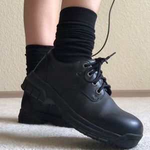 shoes for crews chunky platform black boots!